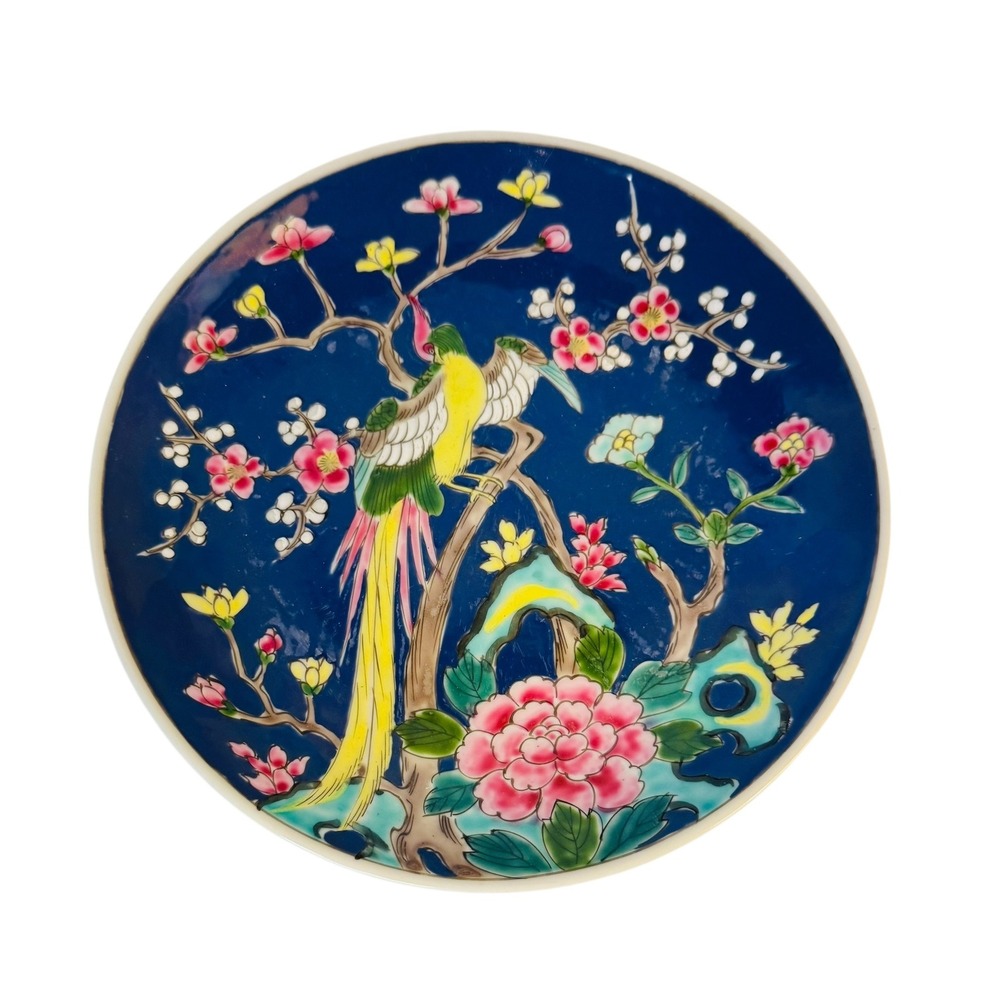Japanese Nippon Porcelain Decorative Plates Set 3 Birds Flowers Asian Decor - Picture 4 of 7